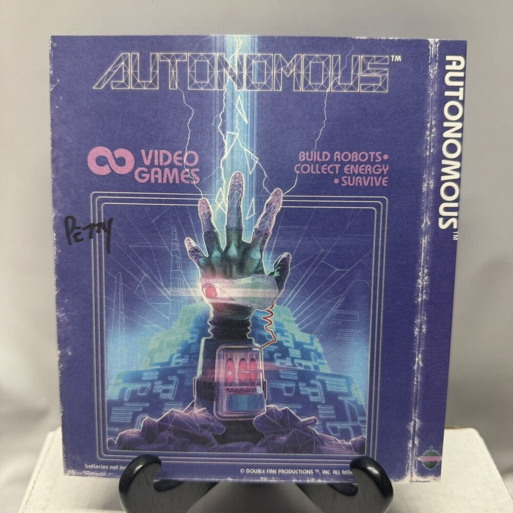 "AUTONOMOUS" Double Fine Video Game Amnesia Fortnight Developer Signed Slipcover